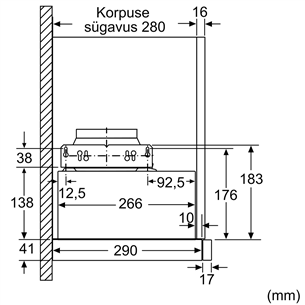 Bosch, 388 м³/ч, ширина 59,8 см, серебристый - Интегрируемая вытяжка