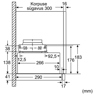 Bosch, 388 м³/ч, ширина 59,8 см, серебристый - Интегрируемая вытяжка