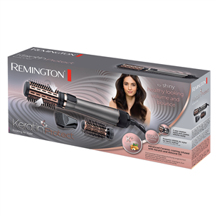 Remington Keratin Protect, 1000 Вт, серый/розовое золото - Вращающийся фен-щетка