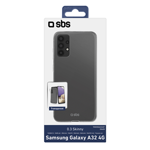 Dėklas SBS Galaxy A32, Silikoninis, Skaidrus