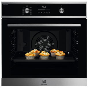 Electrolux, 72 L, pyrolytic cleaning, black/inox - Built-in oven EOD6P77WX