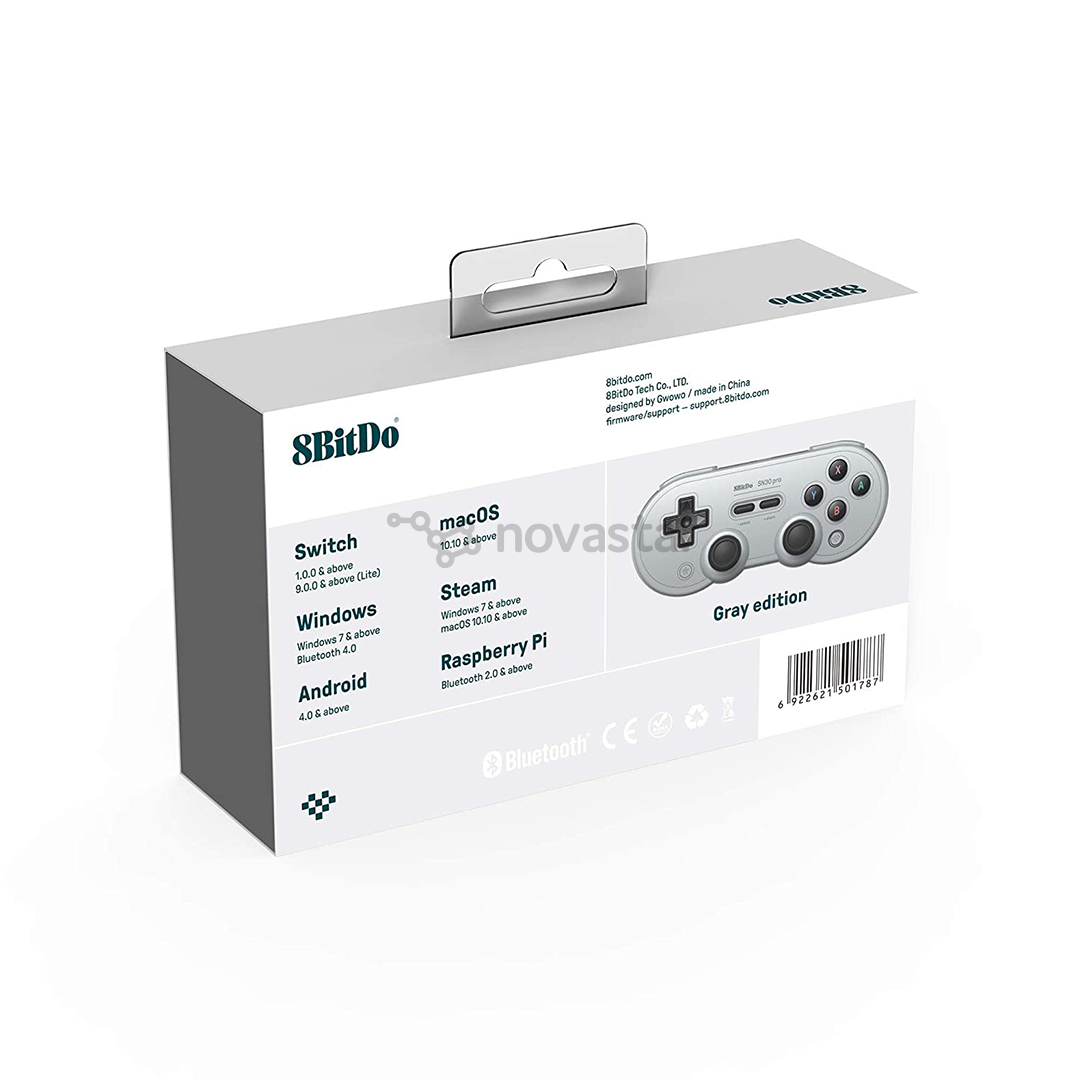 Žaidimų pultelis 8Bitdo Sn30 Pro Bluetooth, Pilkas
