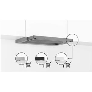 Bosch, 405 m³/h, width 59.8 cm, silver - Built-in Cooker Hood