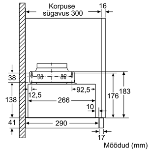 Bosch, 405 м³/ч, ширина 59,8 см, серебристый - Интегрируемая вытяжка