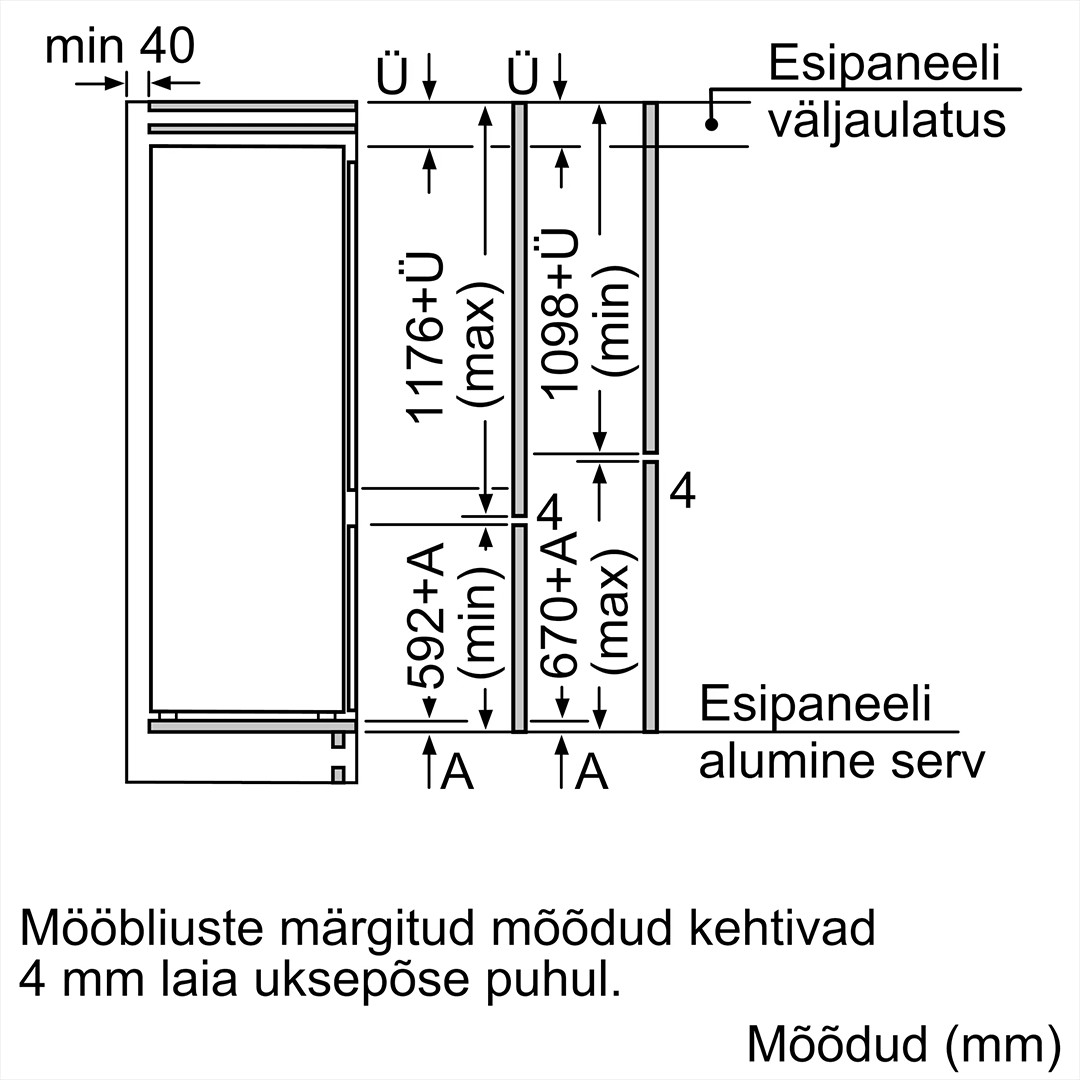 Įmontuojamas šaldytuvas Bosch KIV87VSE0