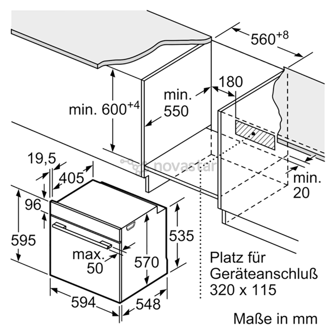 Orkaitė Bosch HBG517CW1S