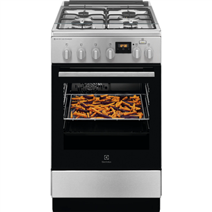 Electrolux, 58 L, inox - Freestanding Gas Cooker with Electric Oven