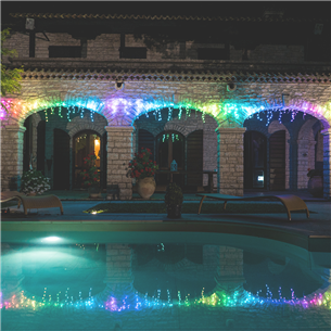 Twinkly Icicle 190 RGB LEDs (Gen II), IP44, 8.5 m, transparent - Smart Christmas Lights