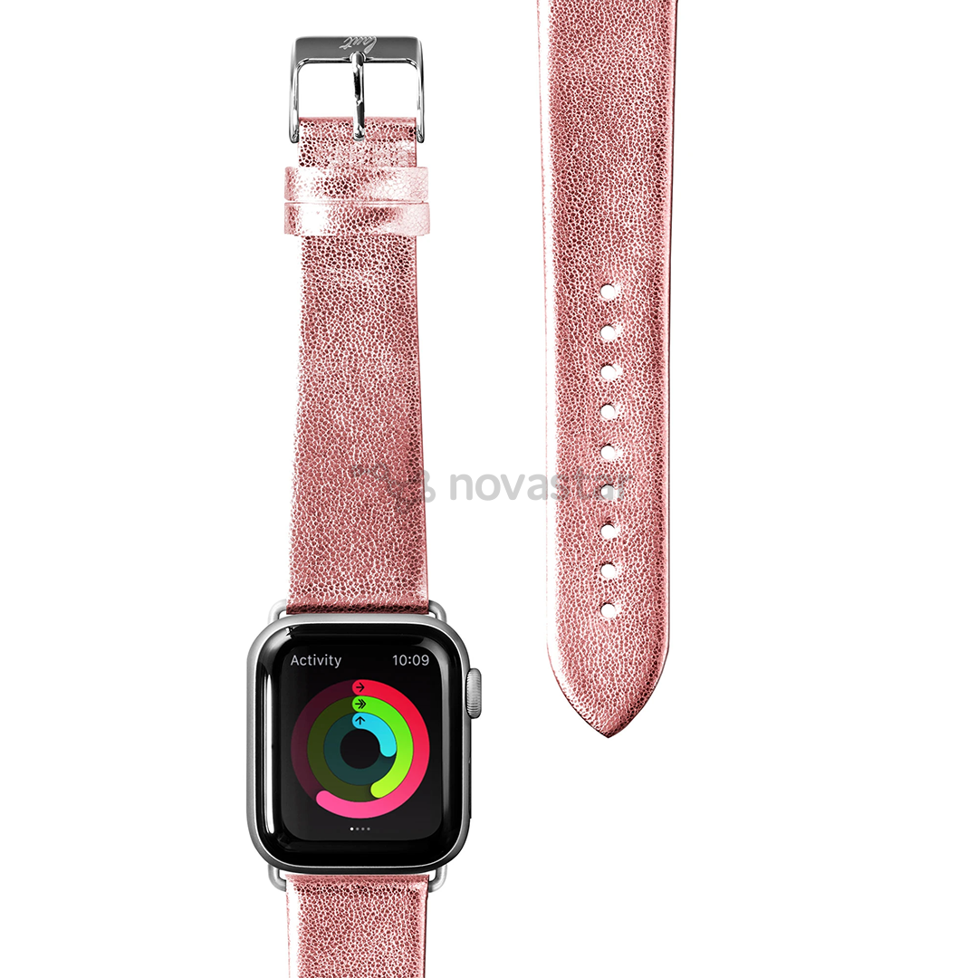 Dirželis Laut METALLIC LEATHER Apple Watch, 38 mm / 40 mm, Rose gold