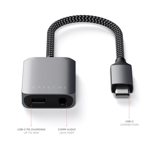 Adapteris Satechi USB-C - 3.5mm/USB-C PD
