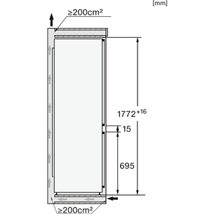 Miele, 244 L, height 177 cm - Built-in Refrigerator