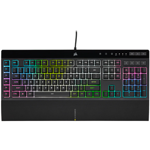 Klaviatūra Corsair K55 PRO XT RGB Rubber Dome, SWE, laidinė