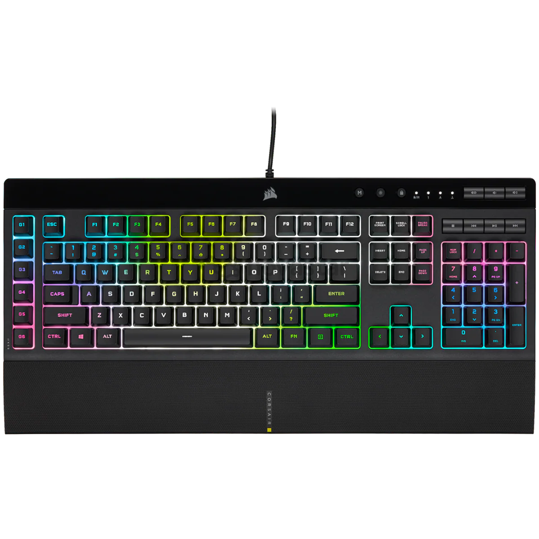 Klaviatūra Corsair K55 PRO XT RGB Rubber Dome, SWE, laidinė