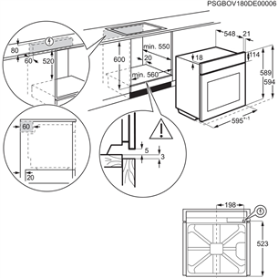 Orkaitė Electrolux EOE8P39WX SenseCook 800, 72 L