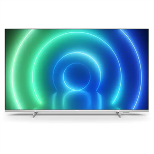 Philips PUS7556, 50", 4K UHD, LED LCD, боковые ножки, серебристый - Телевизор