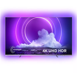 Philips LCD 4K UHD, 55", боковые ножки, серебристый - Телевизор