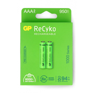 Įkraunami elementao GP 2x AAA, 950 mAh 353399