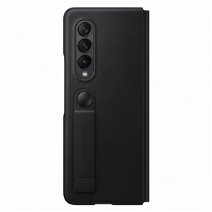 Dėklas Samsung Galaxy Fold3 5G Leather Flip Cover, Juodas
