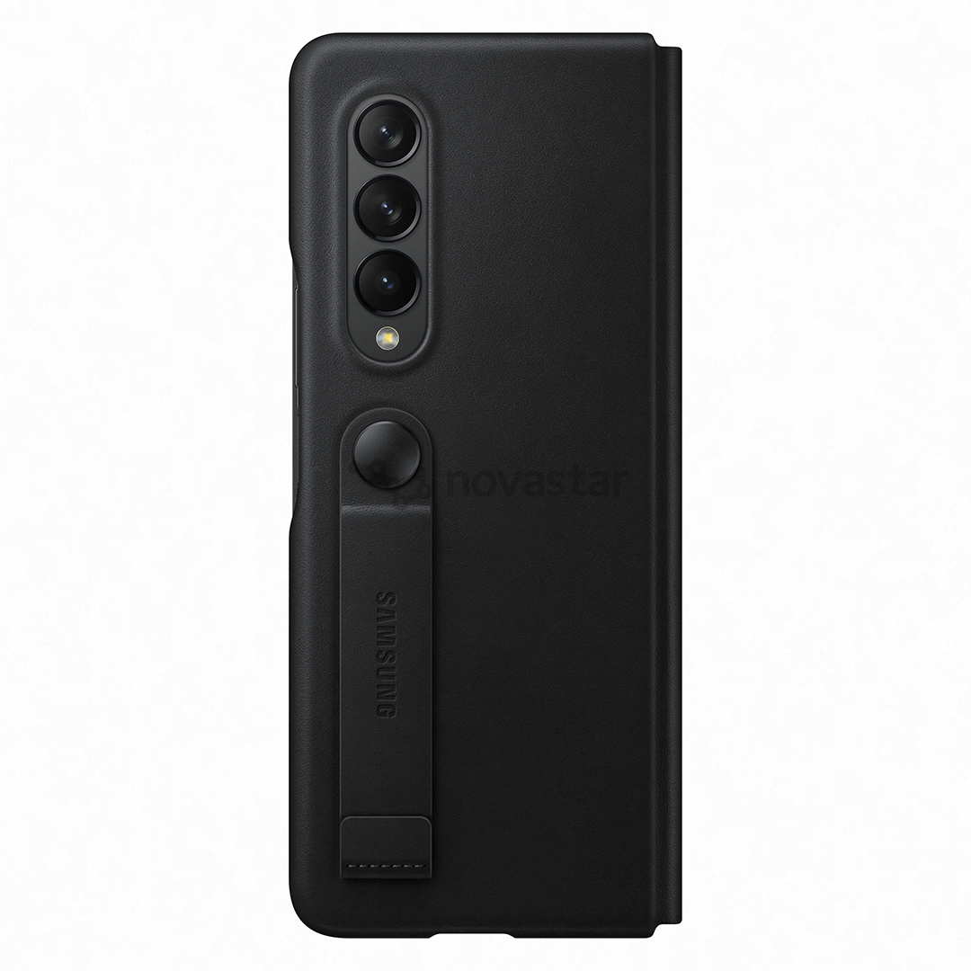 Dėklas Samsung Galaxy Fold3 5G Leather Flip Cover, Juodas