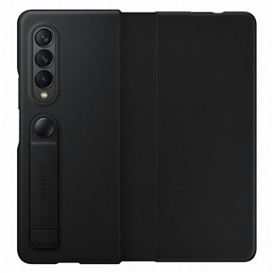Dėklas Samsung Galaxy Fold3 5G Leather Flip Cover, Juodas