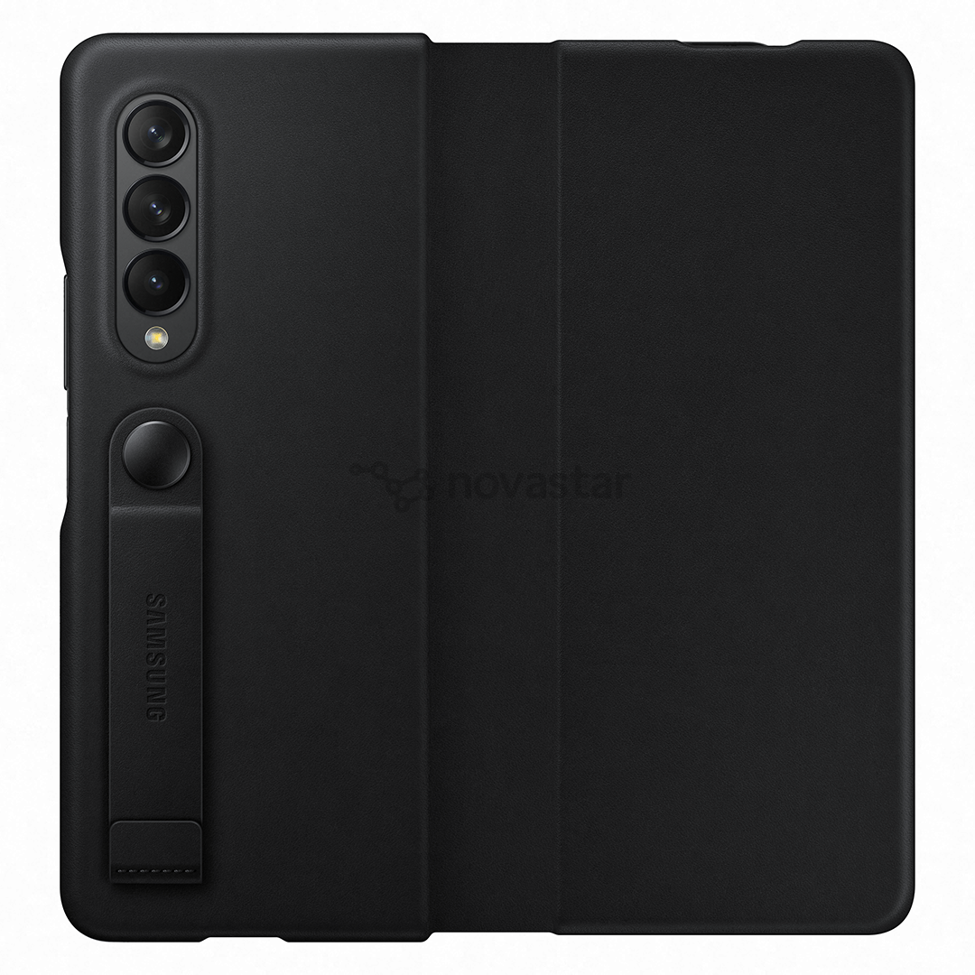 Dėklas Samsung Galaxy Fold3 5G Leather Flip Cover, Juodas