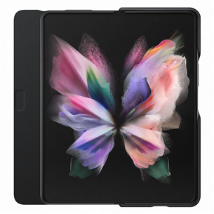 Dėklas Samsung Galaxy Fold3 5G Leather Flip Cover, Juodas