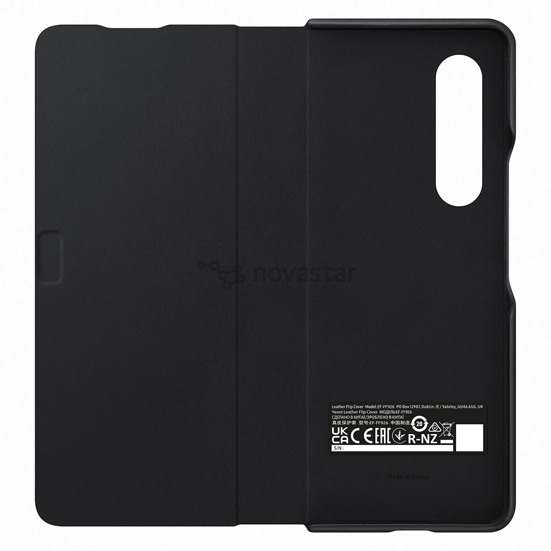 Dėklas Samsung Galaxy Fold3 5G Leather Flip Cover, Juodas