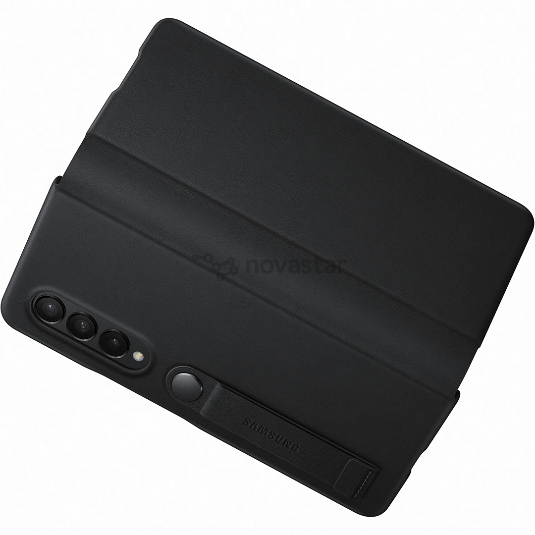 Dėklas Samsung Galaxy Fold3 5G Leather Flip Cover, Juodas