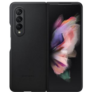 Dėkliukas Samsung Galaxy Fold3 5G Leather Cover, Juodas