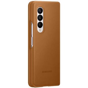 Dėklas Samsung Galaxy Fold3 5G Leather Cover, Rudas
