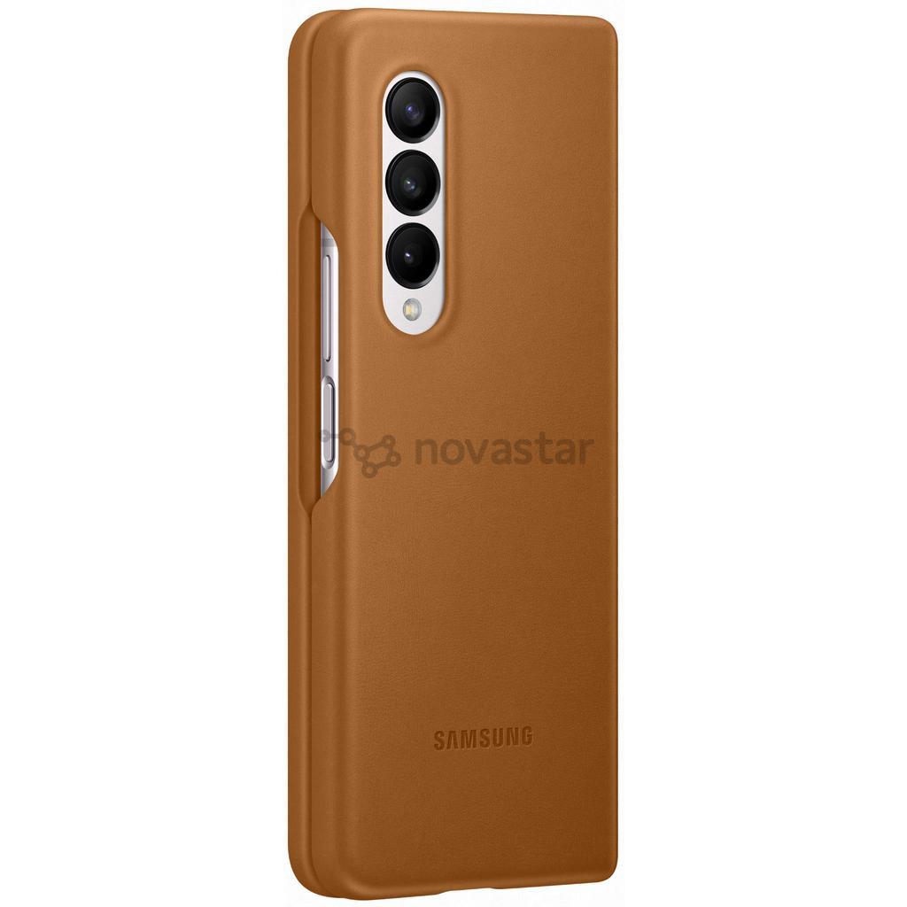 Dėklas Samsung Galaxy Fold3 5G Leather Cover, Rudas