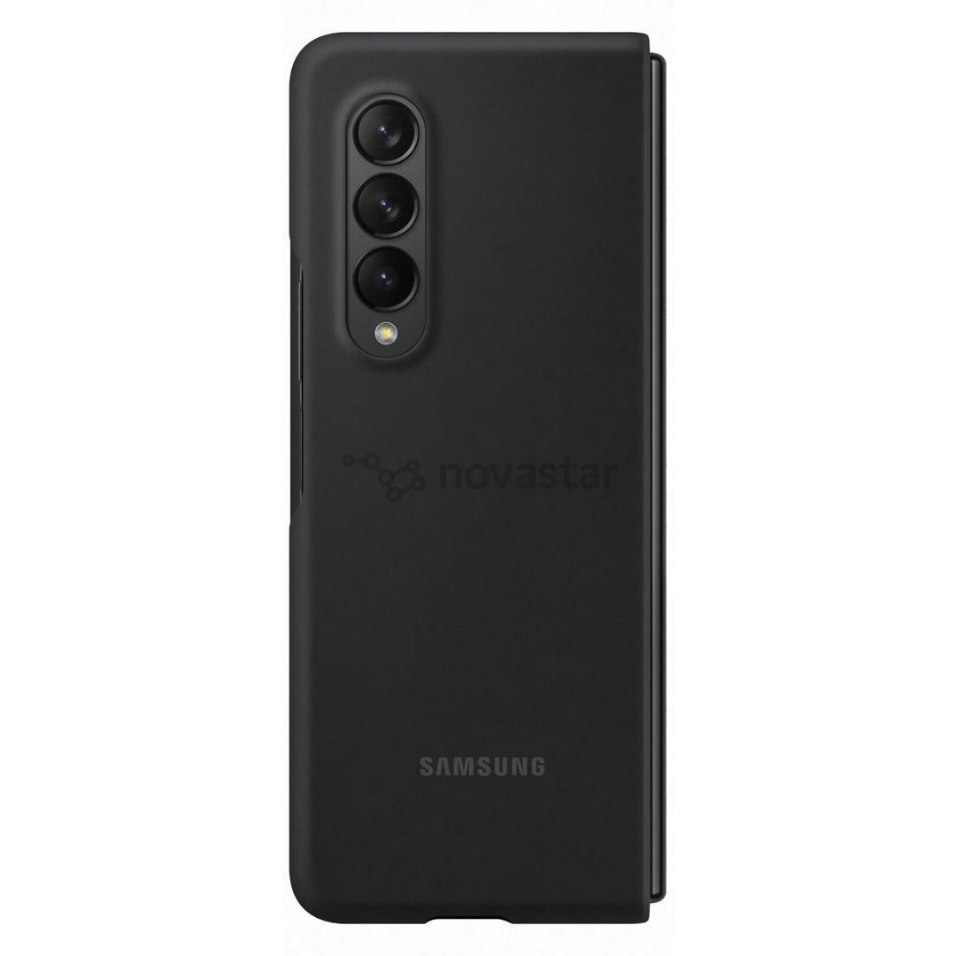 Dėklas Samsung Galaxy Z Fold 3, Silikoninis, Juodas