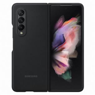 Dėklas Samsung Galaxy Z Fold 3, Silikoninis, Juodas