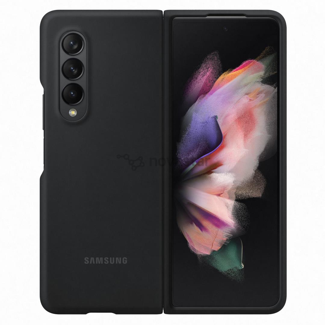 Dėklas Samsung Galaxy Z Fold 3, Silikoninis, Juodas