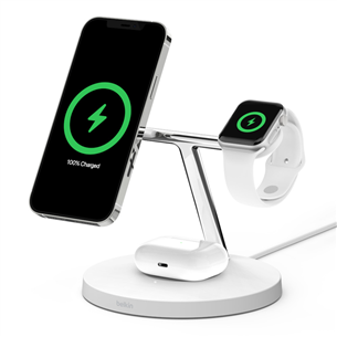 Belaidis įkroviklis Belkin Boost Charge Pro 3-in-1, white