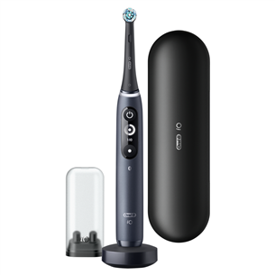 Elektrinis dantų šepetėlis Braun Oral-B iO 7, kelioninis dėklas, juodas/pilkas