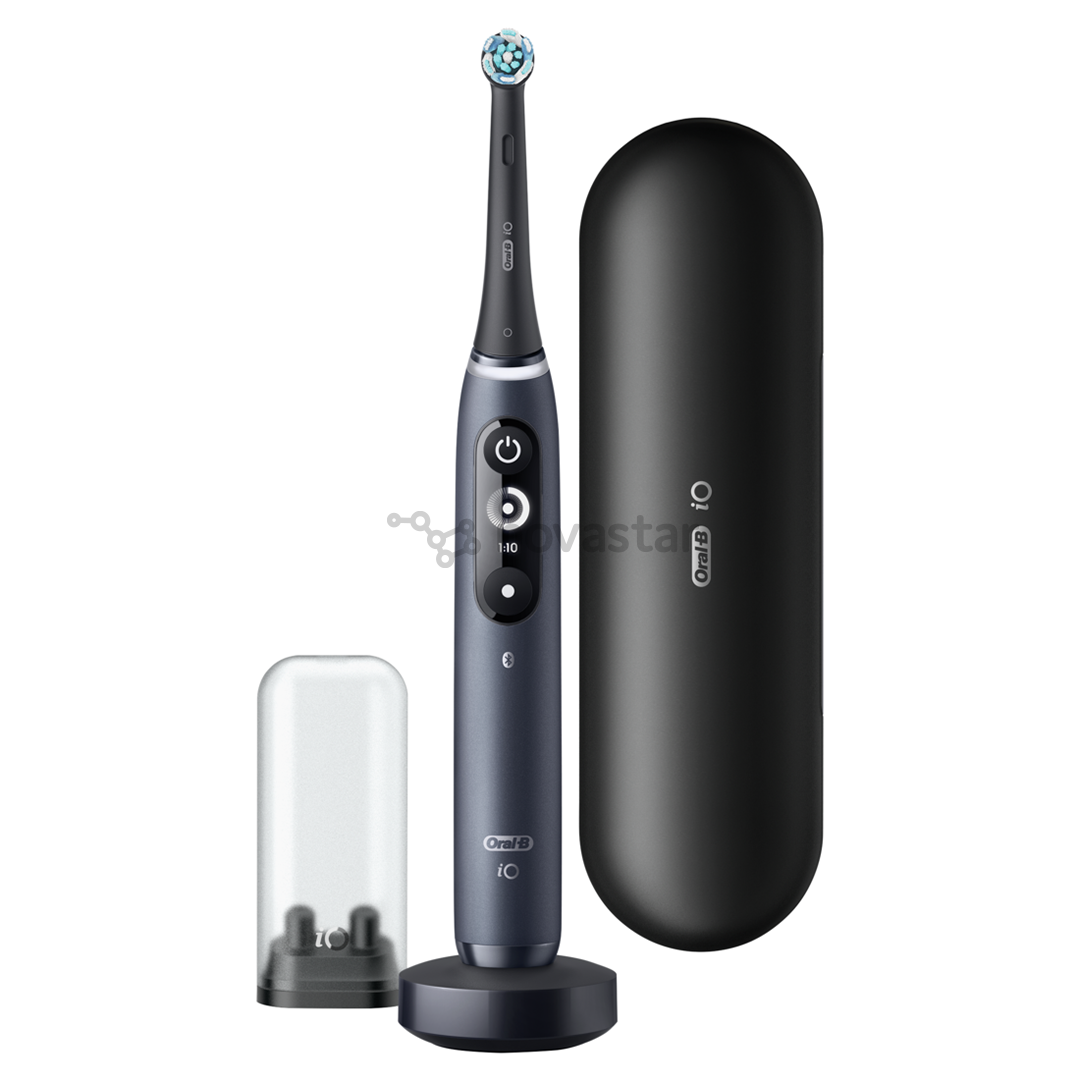 Elektrinis dantų šepetėlis Braun Oral-B iO 7, kelioninis dėklas, juodas/pilkas