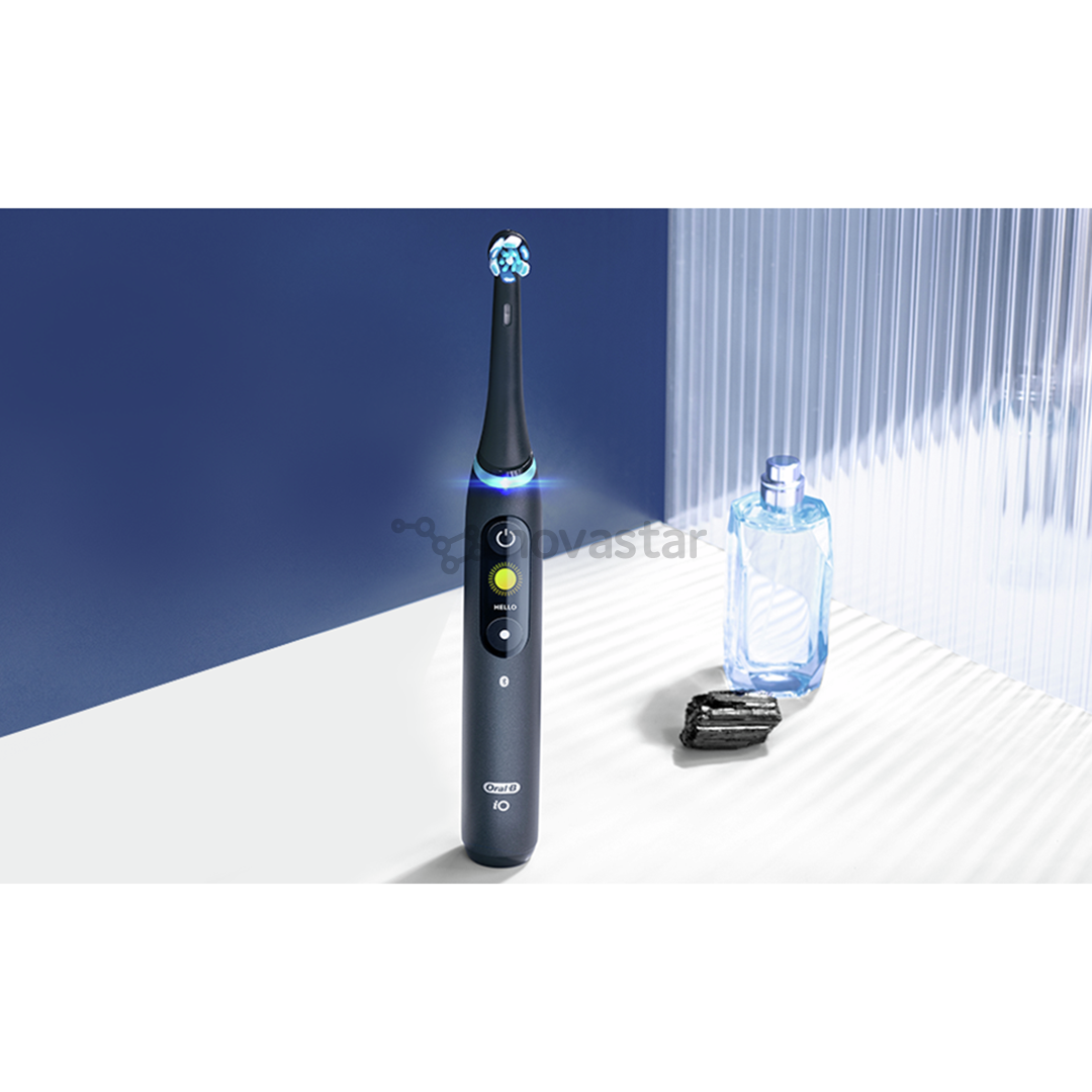 Elektrinis dantų šepetėlis Braun Oral-B iO 7, kelioninis dėklas, juodas/pilkas