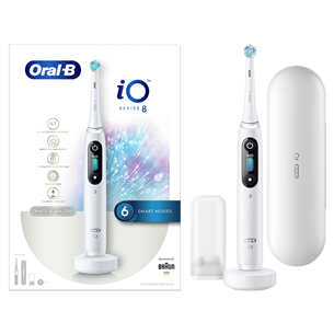 Braun Oral-B iO 8, футляр, белый/черный - Электрическая зубная щетка