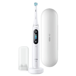 Braun Oral-B iO 8, su kelioniniu dėklu, baltas - Elektrinis dantų šepetėlis
