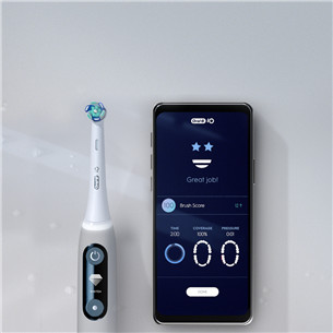 Braun Oral-B iO 8, su kelioniniu dėklu, baltas - Elektrinis dantų šepetėlis