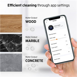 Zaco W450, сухая и влажная уборка, серый/синий - Моющий робот-пылесос