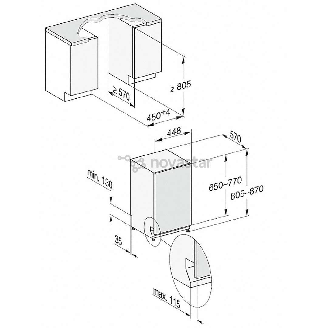 Įmontuojama indaplovė Miele G5690SCVISL