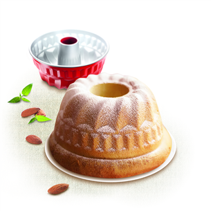Tefal Delibake, diameter 22 cm, grey/red - Kugelhopf cake pan