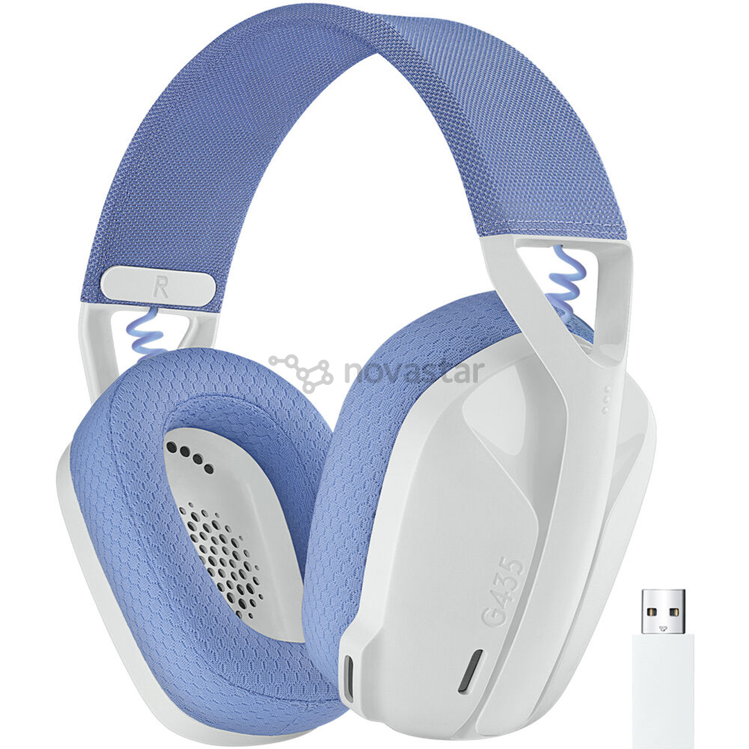 Ausinės Logitech G435 LIGHTSPEED, Belaidės, Baltos