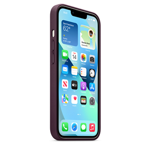 Dėklas Apple iPhone 13 su MagSafe, Odinis, Dark Cherry