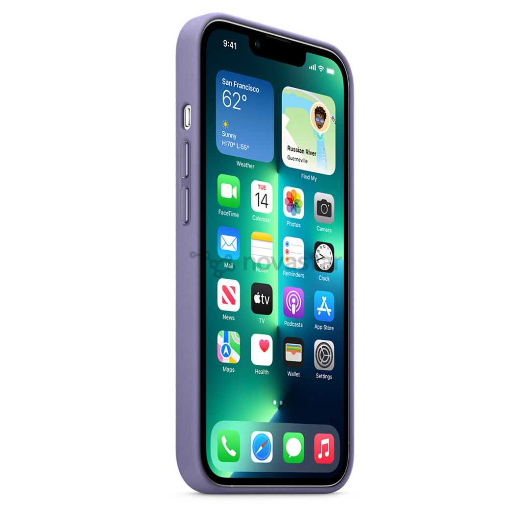 Dėklas Apple iPhone 13 Pro su MagSafe, Odinis, Wisteria
