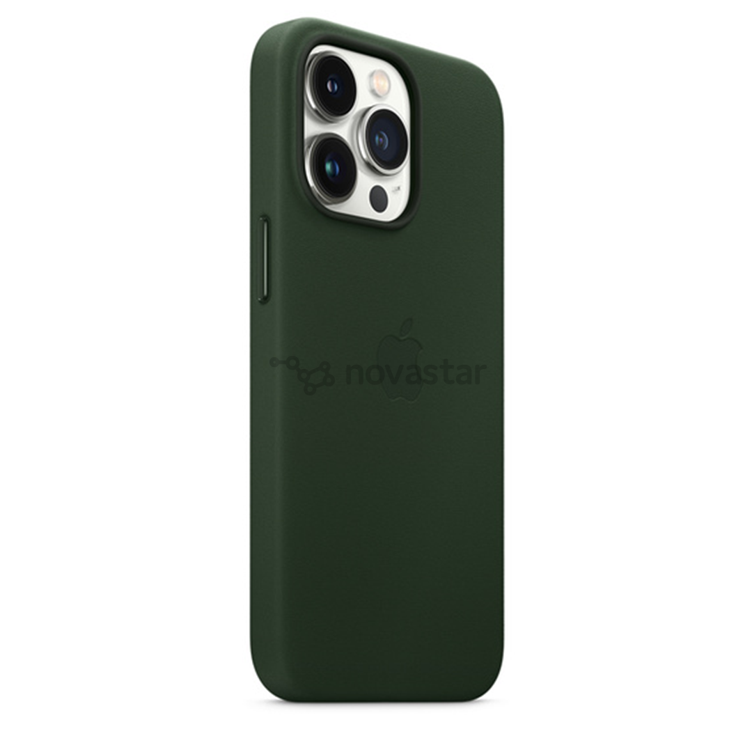 Dėklas Apple iPhone 13 Pro su MagSafe, Odinis, Green