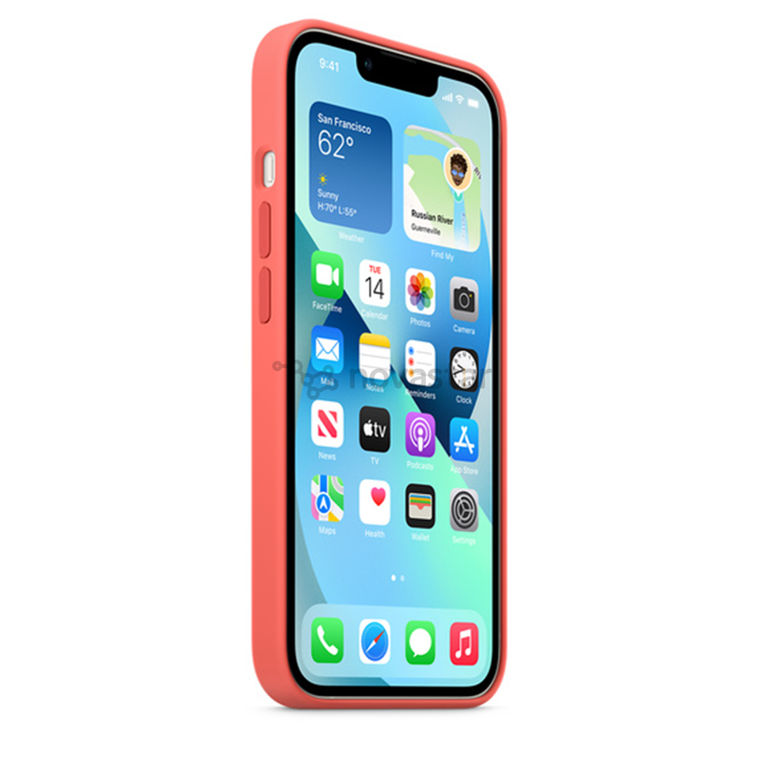 Dėklas Apple iPhone 13 su MagSafe, Silikoninis, Pink Pomelo