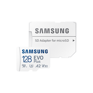 Atminties kortelė Samsung Micro SDXC EVO Plus 2021 + SD adapteris (128GB)